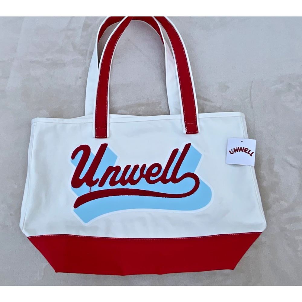 Unwell Apparel Tote Bag NWT Call Her Daddy Alex Cooper Canvas Red White Script